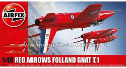 Сборная модель из пластика А Самолет Folland Gnat Красные стрелы, Британия (1:48) Airfix