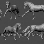 Сборная миниатюра из смолы Лошадь №22, 54 мм, Chronos miniatures