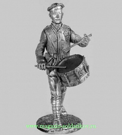 Миниатюра из олова Барабанщик белой гвардии ВСЮР, 1920 г., 54 мм, Россия