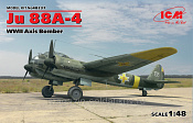 Сборная модель из пластика Ju 88A-4, Бомбардировщик стран Оси II МВ (1/48) ICM - фото