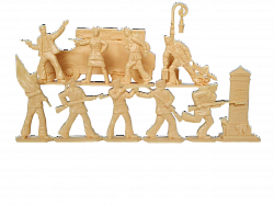 Солдатики из пластика Матросы, 54 мм ( 9+3 шт, цвет-топленое молоко, в кор), Воины и битвы