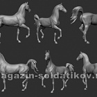 Сборная миниатюра из смолы Лошадь №1, 54 мм, Chronos miniatures