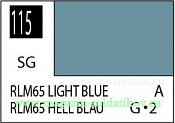Краска художественная 10 мл. светло-голубая RLM65, полуглянцевая, Mr. Hobby. Краски, химия, инструменты - фото
