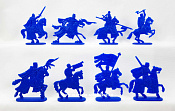 Солдатики из пластика Рыцари тевтонского ордена. Тяжкий XIII век (8 шт, синий) 52 мм, Солдатики ЛАД - фото