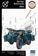 Сборная модель из пластика Ф German Motorcycle with photoetched part, WWII (1/35) Master Box - фото