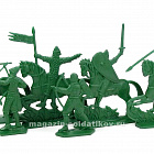 Солдатики из пластика Армии и битвы: войско Вильгельма Завоевателя (8 шт, зеленый) 52 мм, Солдатики ЛАД