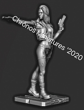 Сборная миниатюра из металла Гостья из будущего, 54 мм, Chronos miniatures - фото
