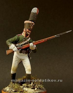 Сборная миниатюра из металла Русский унтер-офицер, 1805 г, 54 мм, Chronos miniatures