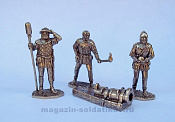 Фигурки из металла Средневековые артиллеристы (набор) 40 мм, Бронзовая коллекция - фото