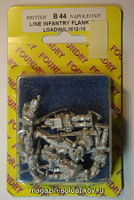 Фигурки из металла Линейная пехота фланговая рота заряжает 1812-15, 28 mm Foundry - фото