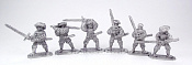 Солдатики из металла Пешие ландскнехты - мастера меча, XV век (пьютер) 40 мм, Три богатыря - фото