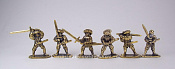 Солдатики из металла Пешие ландскнехты - мастера меча, XV век (бронза) 40 мм, Три богатыря - фото