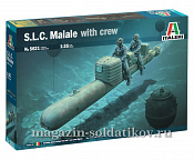 Сборная модель из пластика ИТ Торпеда S.L.C. MAIALE с экипажем (1/35) Italeri - фото
