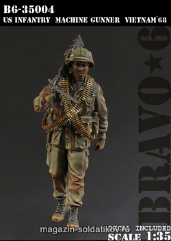 Сборная миниатюра из смолы U.S. Infantry Machine Gunner, Vietnam '68, (1/35), Bravo 6