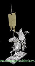 Миниатюра из металла Русский конный дружинник с хоругвью 12-13 вв., 54 мм, Магазин Солдатики - фото