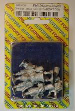 Фигурки из металла Гвардейские пешие егеря в шинелях, командование (28 мм) Foundry - фото