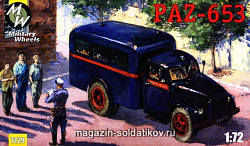 Сборная модель из пластика Советский конвоир ПАЗ-653 MW Military Wheels (1/72)