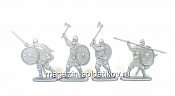 Солдатики из пластика Доп. Викинги. Дружина ярла (4 шт, серебро) 52 мм, Солдатики ЛАД - фото