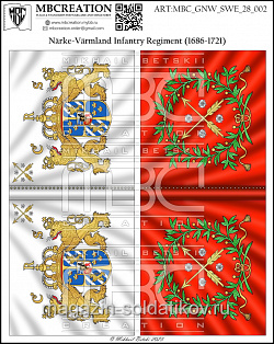 Знамена, 28 мм, Северная война (1700-1721), Швеция, Пехота