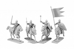 Фигурки из смолы Нормандские всадники, 4 фигуры, 28 мм, V&V miniatures