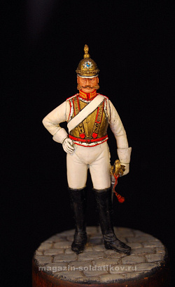 Сборная миниатюра из металла Рядовой Лейб-гвардии Конного полка, Россия 1848 г, 1:30, Оловянный парад