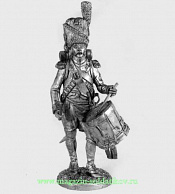 Миниатюра из олова Барабанщик голландских гренадер, 1810 г., 54 мм, Россия - фото