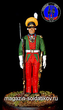 Сборная миниатюра из металла Офицер пехотных полков в армии князя Потёмкина с 1788 по 1791 г, 1:30, Оловянный парад - фото