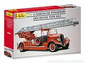 Сборная модель из пластика Aвтомобиль Camion de Pompiers Delahaye type 103 «Bonneville» 1:24, Хэллер - фото