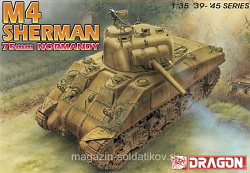 Сборная модель из пластика Д Танк M4 Sherman 75mm Normandy (1:35) Dragon