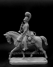 Сборная миниатюра из смолы Трубач гвардейских кирасирских полков, Россия 1805, 54 мм, Chronos miniatures - фото