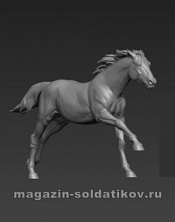 Сборная миниатюра из смолы Лошадь №2, 54 мм, Chronos miniatures - фото