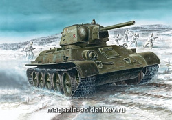 Сборная модель из пластика Советский средний танк Т - 34 - 76 1:72 Моделист