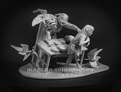 Сборная миниатюра из смолы Средневековый рынок (часть 3) или «Хлебные крошки» 54 мм, Altores Studio - фото