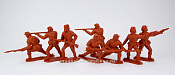 Солдатики из пластика Union 9 figures in 4 poses (red brown) 1:32, Timpo - фото