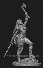 Сборная миниатюра из смолы Female Barbarian, First Legion - фото