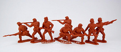 Солдатики из пластика Union 9 figures in 4 poses (red brown) 1:32, Timpo