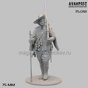 Сборная миниатюра из смолы Европейский мушкетер, 1630 г, 75 мм, Аванпост - фото