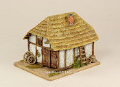 Масштабная модель в сборе и окраске Сарай с соломенной крышей, 1:56, Средневековый город - фото