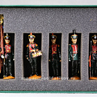 Солдатики из металла окрашенные Лейб-Гвардии 1-й Стрелковый Его Величества полк 1914, набор 5 шт, 1:32, Гвардейскiй поход