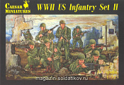 Солдатики из пластика Пехота США. Вторая мировая война, набор №2 (1/72) Caesar Miniatures - фото