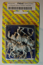 Фигурки из металла PN 548 Ранние гусары с саблями на плечо (28 мм) Foundry - фото