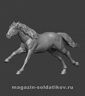 Сборная миниатюра из смолы Лошадь №7, 54 мм, Chronos miniatures - фото