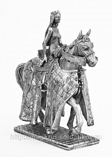 Миниатюра из олова Леди Годдива на коне. 54 мм, Ратник - фото