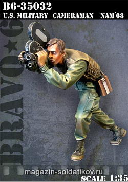 Сборная миниатюра из смолы US Military Cameraman Nam`68, (1/35), Bravo 6