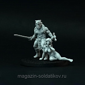 Sa-30 Barbarian with Women, 28mm, Brother Vinni`s - фото