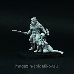 Sa-30 Barbarian with Women, 28mm, Brother Vinni`s