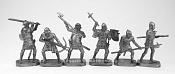 Солдатики из металла Гуситские войны. Германские рыцари (пьютер) 6 шт, 40 мм, Солдатики Публия - фото