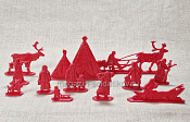 Биармия. Мирные жители (12 шт, красный, пластик), 54 мм, Воины и битвы - фото