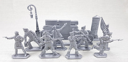 Солдатики из пластика Матросы, 54 мм ( 9+3 шт, цвет-серебряный, в кор), Воины и битвы