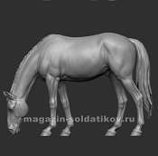 Сборная миниатюра из смолы Лошадь №9, 54 мм, Chronos miniatures - фото